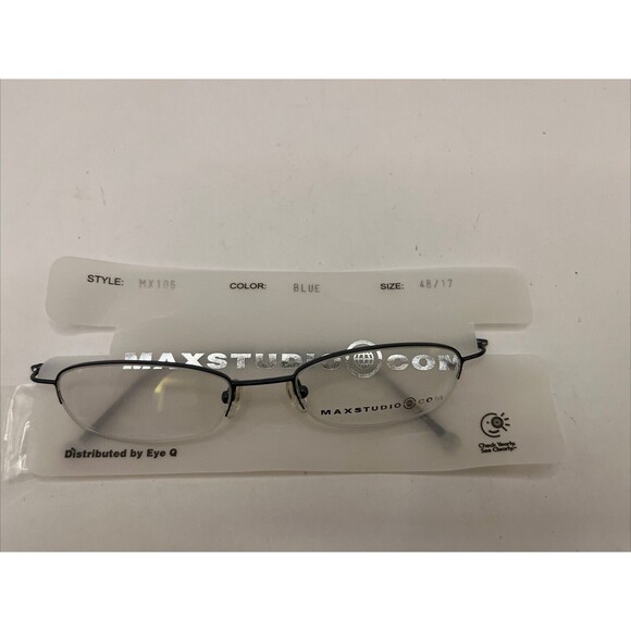 Max Studio Eyeglasses MX106 HalfRim Designer Demo Lens Blue 48-17-135 - Picture 1 of 7